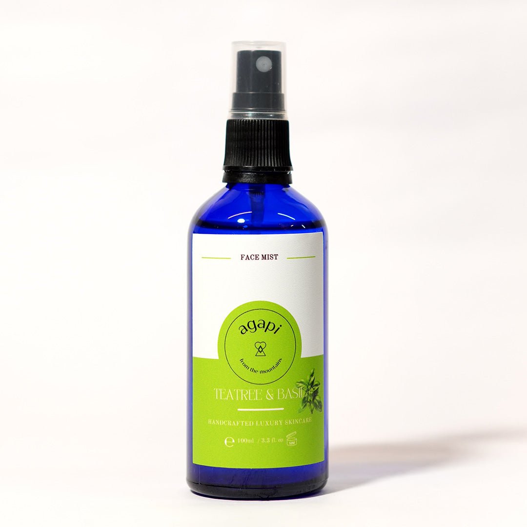 Tea Tree & Basil Facial Mist - 100ml – Face Toner by Agapi available on Brown Living™. . SKU: FSTTB - 01. Img 1.