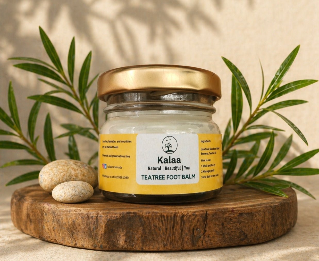 Tea Tree Foot Balm Soothing And Repairing Foot Care – Foot Cream on Brown Living™. SKU: TTRFTBM. Img 1.