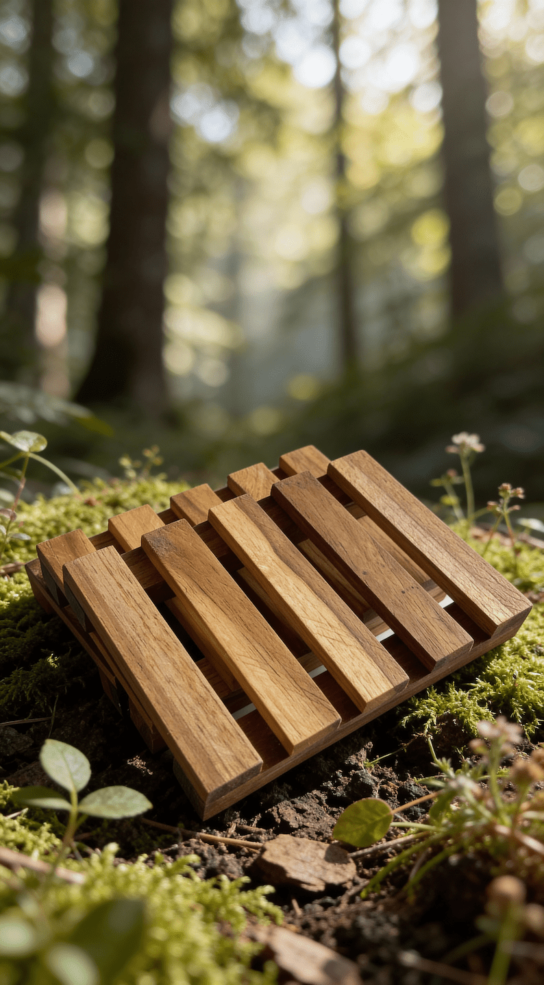Teakwood Soap Dish | Natural Wooden Soap Holder – Bath Accessories on Brown Living™. SKU: TWSD-00. Img 2.
