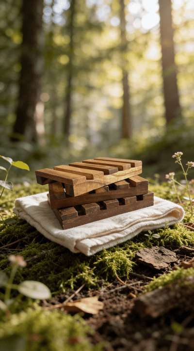 Teakwood Soap Dish | Natural Wooden Soap Holder – Bath Accessories on Brown Living™. SKU: TWSD-00. Img 1.