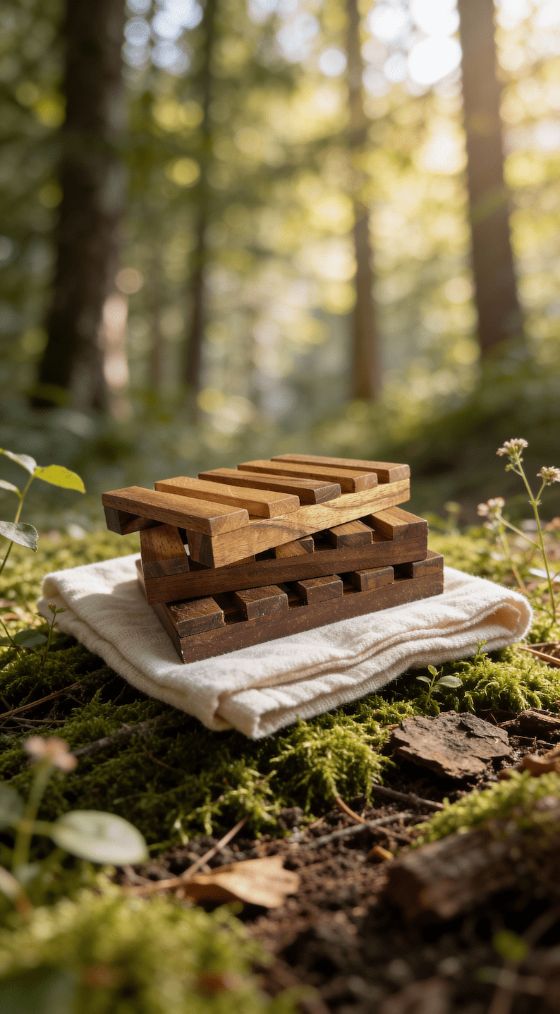 Teakwood Soap Dish | Natural Wooden Soap Holder – Bath Accessories on Brown Living™. SKU: TWSD-00. Img 1.