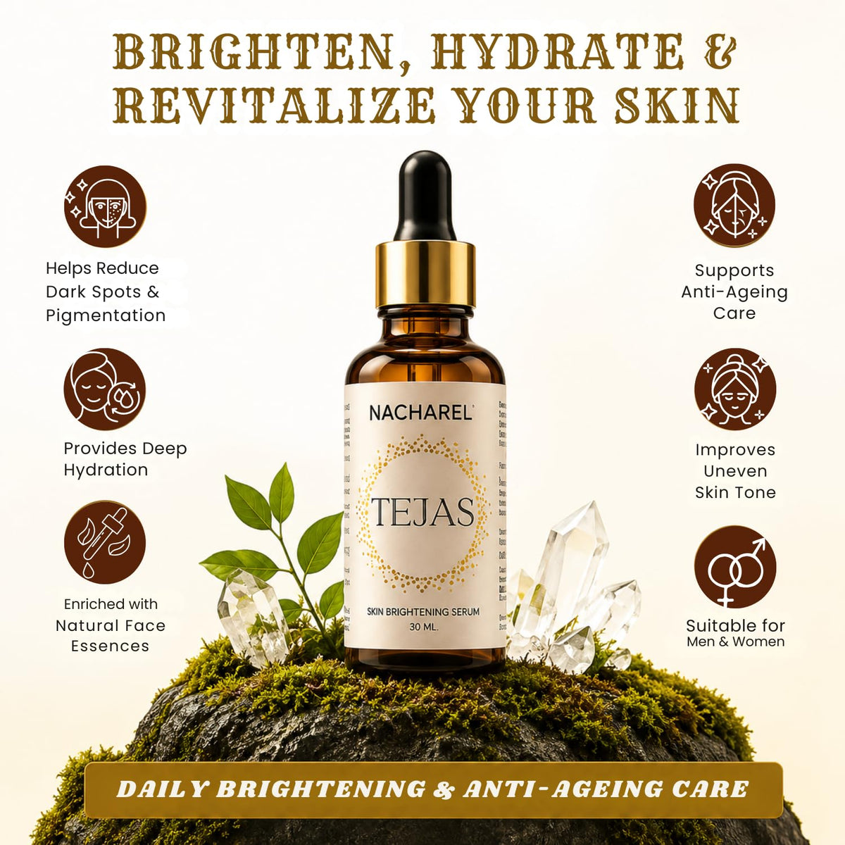 Tejas Face Serum – Natural Glow Boosting Skincare for Radiant Skin – Face Serum on Brown Living™. SKU: NCH024. Img 3.