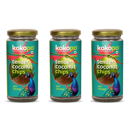 Tender Coconut Chocolate Chips | Crunchy & Guilt - Free – Healthy Snacks on Brown Living™. SKU: CCC300n3. Img 1.