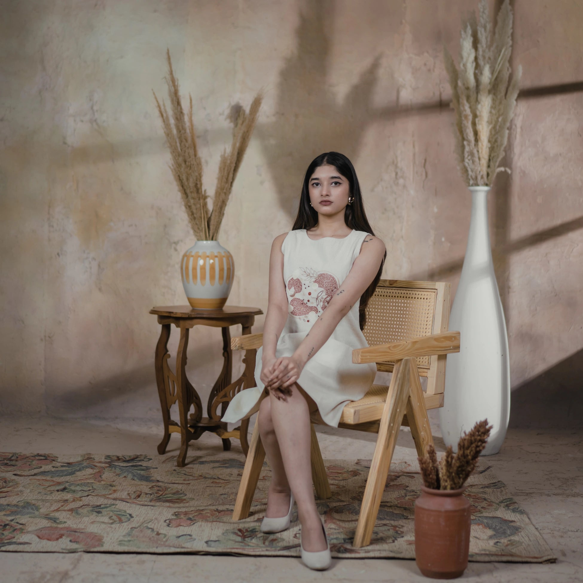 Terra Line Dress Minimal Everyday Dress | Made with Organic Corduroy – Womens Dress on Brown Living™. SKU: Aayu19. Img 2.