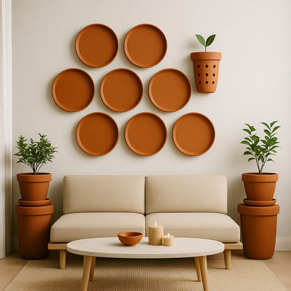 Terracotta 11 - Inch Wall Plate | Handcrafted Decorative Plate – Wall Decor on Brown Living™. SKU: WP-11. Img 39.