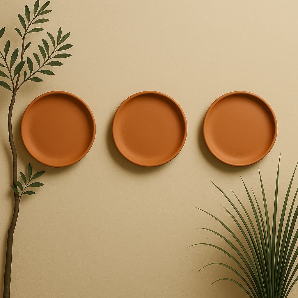 Terracotta 11 - Inch Wall Plate | Handcrafted Decorative Plate – Wall Decor on Brown Living™. SKU: WP-11. Img 31.