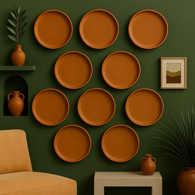 Terracotta 11 - Inch Wall Plate | Handcrafted Decorative Plate – Wall Decor on Brown Living™. SKU: WP-11. Img 46.