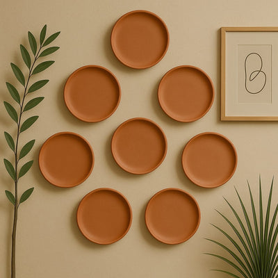 Terracotta 11 - Inch Wall Plate | Handcrafted Decorative Plate – Wall Decor on Brown Living™. SKU: WP-12. Img 13.