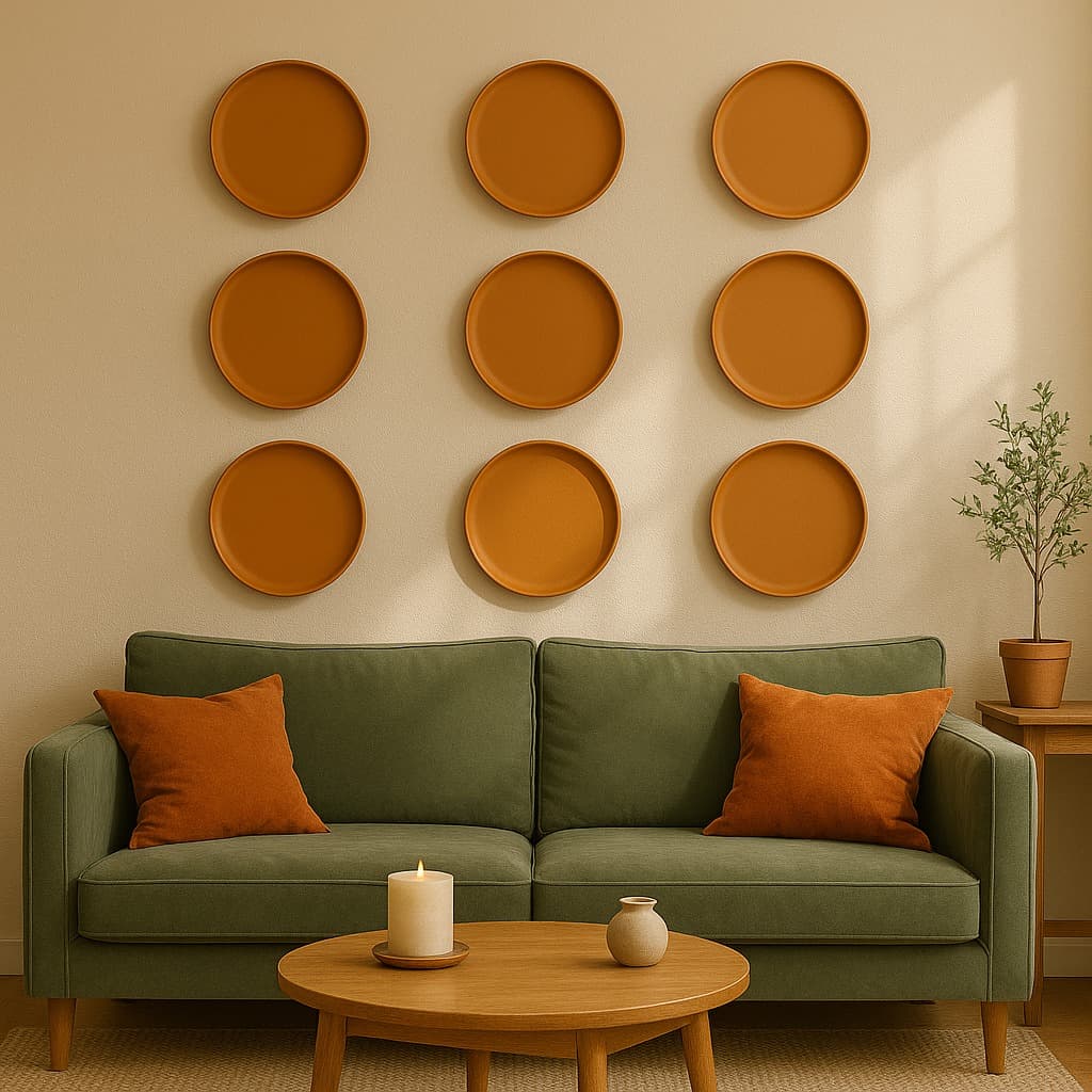 Terracotta 11 - Inch Wall Plate | Handcrafted Decorative Plate – Wall Decor on Brown Living™. SKU: WP-15. Img 26.