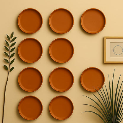 Terracotta 11 - Inch Wall Plate | Handcrafted Decorative Plate – Wall Decor on Brown Living™. SKU: WP-15. Img 27.