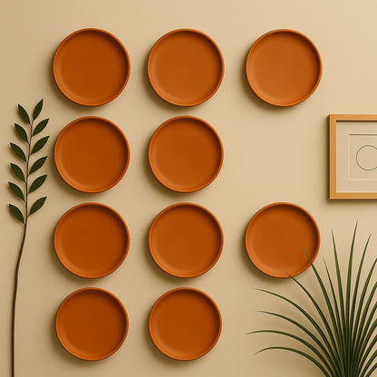 Terracotta 11 - Inch Wall Plate | Handcrafted Decorative Plate – Wall Decor on Brown Living™. SKU: WP-15. Img 22.