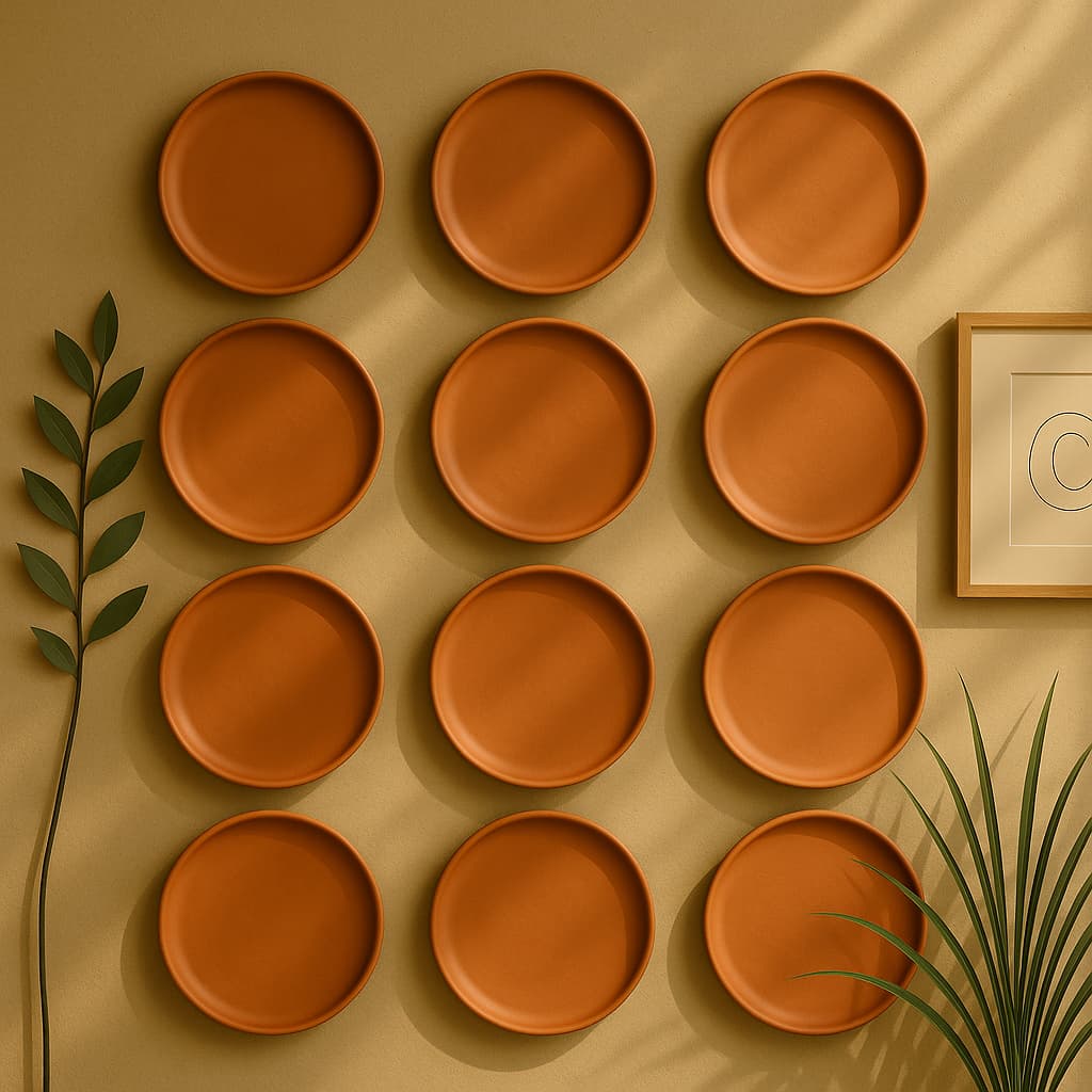 Terracotta 11 - Inch Wall Plate | Handcrafted Decorative Plate – Wall Decor on Brown Living™. SKU: WP-15. Img 20.