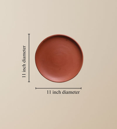 Terracotta 11 - Inch Wall Plate | Handcrafted Decorative Plate – Wall Decor on Brown Living™. SKU: WP-8. Img 1.