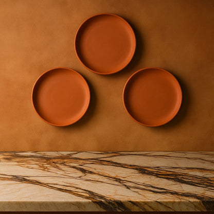 Terracotta 8 - Inch Wall Plate | Handcrafted Decorative Plate – Wall Decor on Brown Living™. SKU: WP-1. Img 2.