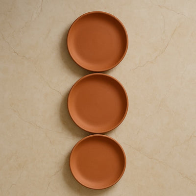 Terracotta 8 - Inch Wall Plate | Handcrafted Decorative Plate – Wall Decor on Brown Living™. SKU: WP-1. Img 3.