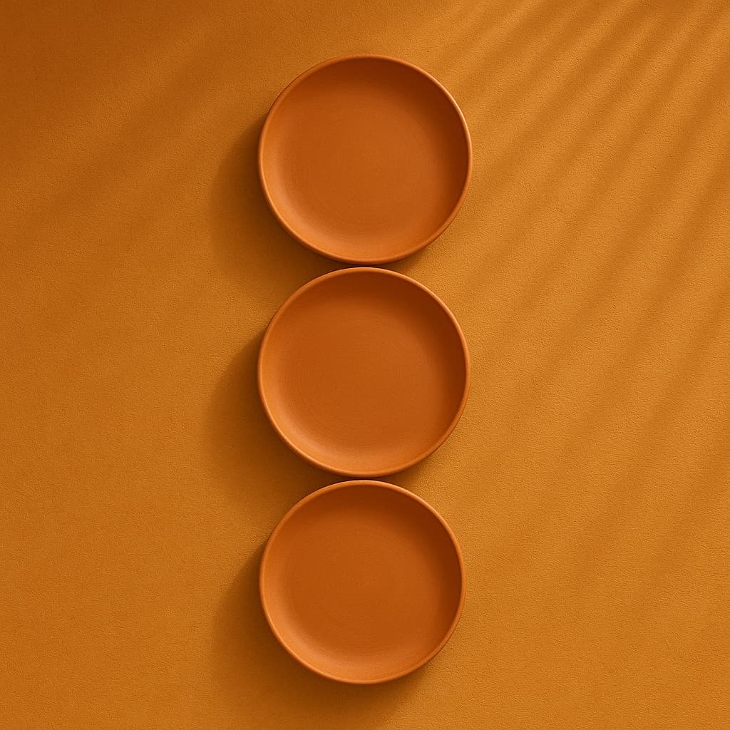 Terracotta 8 - Inch Wall Plate | Handcrafted Decorative Plate – Wall Decor on Brown Living™. SKU: WP-1. Img 1.