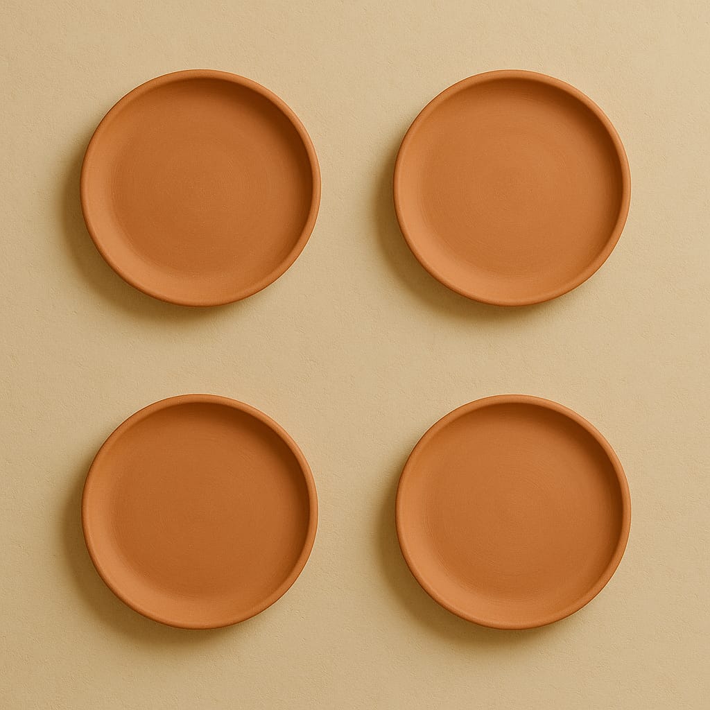 Terracotta 8 - Inch Wall Plate | Handcrafted Decorative Plate – Wall Decor on Brown Living™. SKU: WP-1. Img 4.