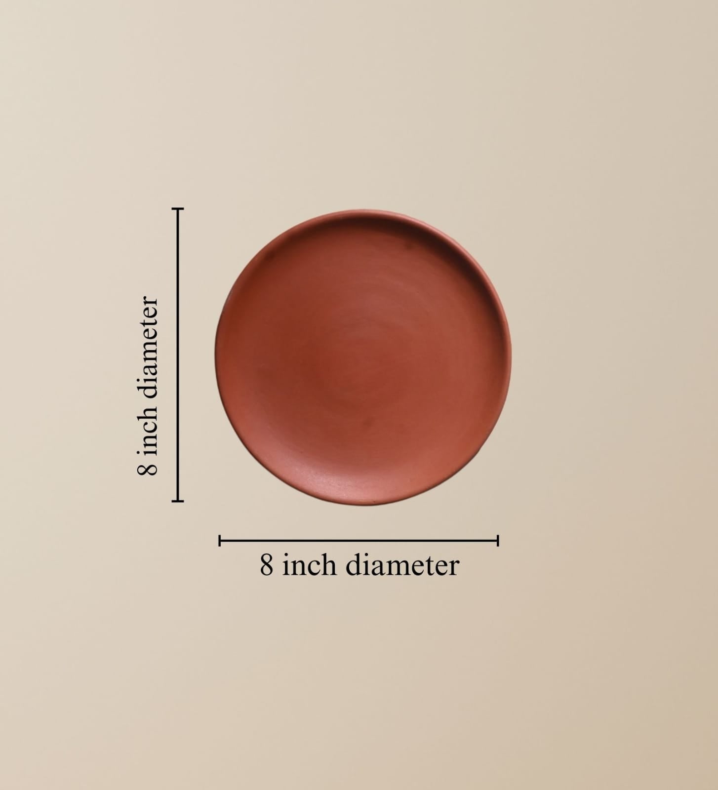 Terracotta 8 - Inch Wall Plate | Handcrafted Decorative Plate – Wall Decor on Brown Living™. SKU: WP-4. Img 33.