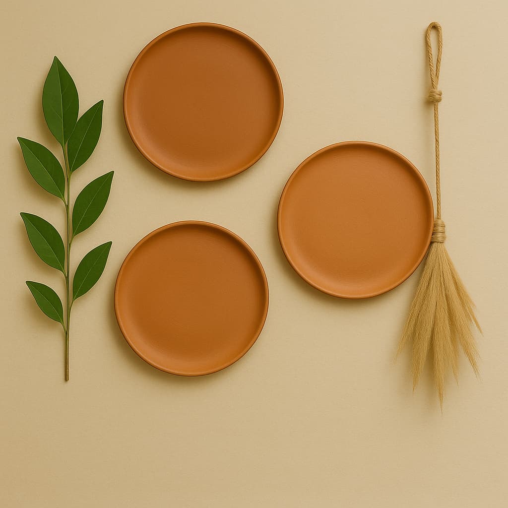 Terracotta 8 - Inch Wall Plate | Handcrafted Decorative Plate – Wall Decor on Brown Living™. SKU: WP-7. Img 21.