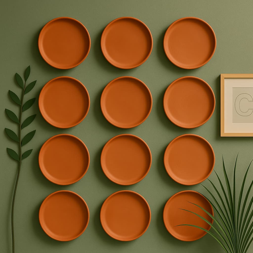 Terracotta 8 - Inch Wall Plate | Handcrafted Decorative Plate – Wall Decor on Brown Living™. SKU: WP-7. Img 17.