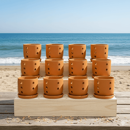 Terracotta Autumn Orchid Planter Small - 4 Inch Pot – Home & Garden on Brown Living™. SKU: PL19-2A. Img 1.