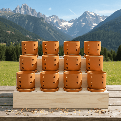 Terracotta Autumn Orchid Planter Small - 4 Inch Pot – Home & Garden on Brown Living™. SKU: PL19-2A. Img 3.