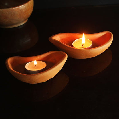 Terracotta Bird Candle Holder | Set of 6 + 6 Pcs Complimentary Candles | Verified Sustainable by Brown Living™