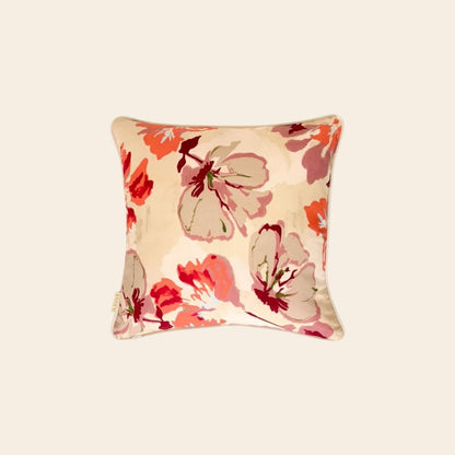 Terracotta Bloom Cushion Cover | Hemp Cotton Floral Cushion – Home Decor on Brown Living™. SKU: CU0012. Img 1.