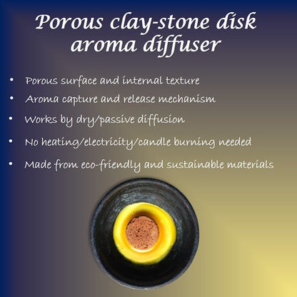 Terracotta Disk Aroma Diffuser with Clay Bowl | Blue - Citrus Fresh Fragrance | Verified Sustainable by Brown Living™