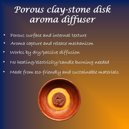 Terracotta Disk Aroma Diffuser with Clay Bowl | Red - Lavender Fragrance | Verified Sustainable by Brown Living™