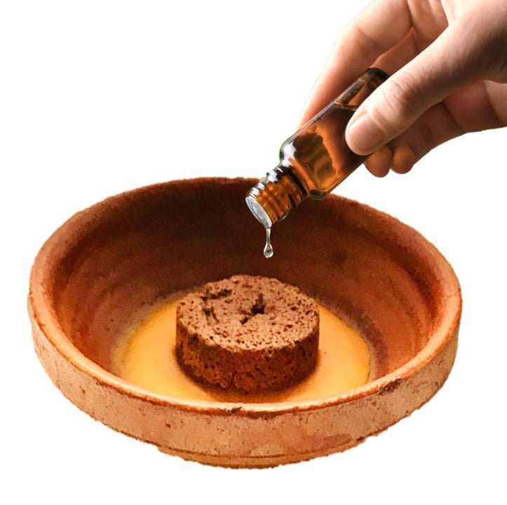 Terracotta Disk Aroma Diffuser with Clay Bowl | Red - Sandalwood Vanilla Fragrance | Verified Sustainable by Brown Living™