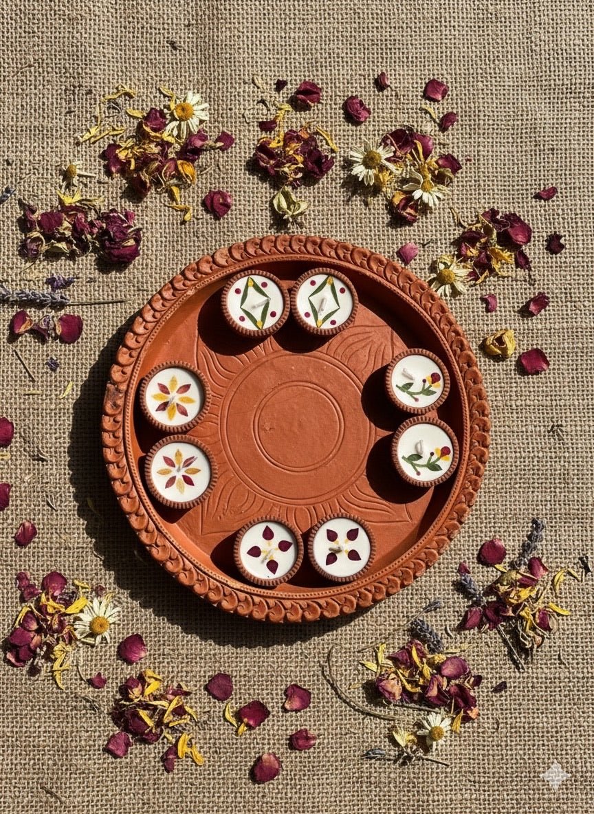 Terracotta Diyas - Small - Set of 8 – Candles & Fragrances on Brown Living™. SKU: GRDYA02. Img 3.
