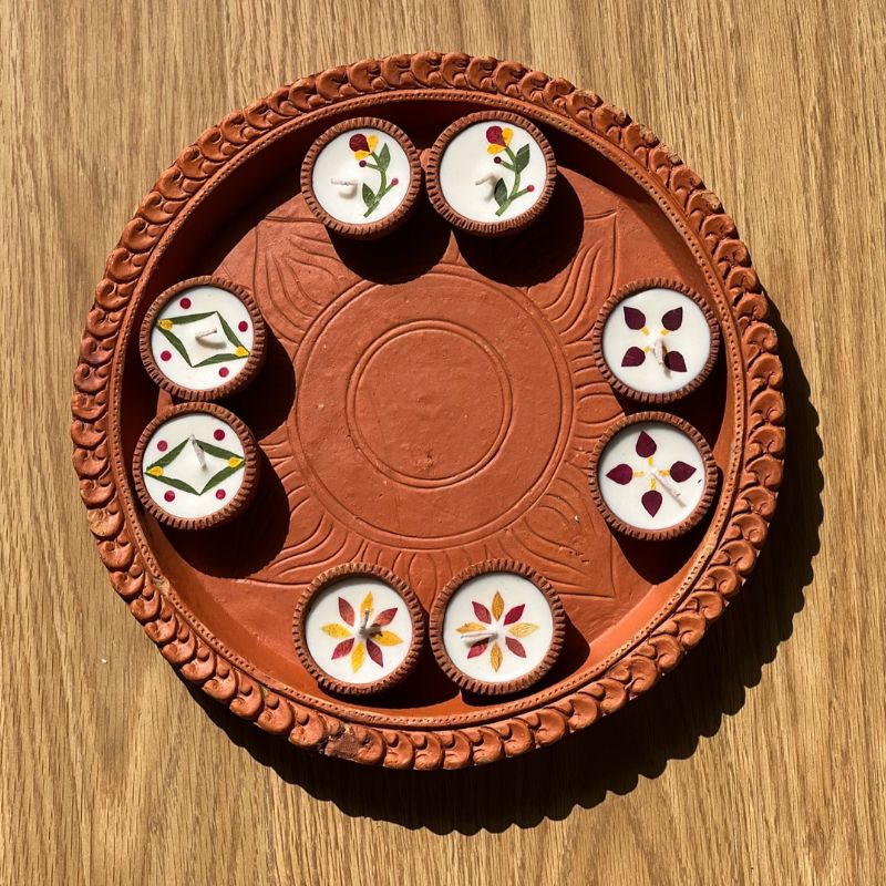 Terracotta Diyas - Small Set of 8 | Verified Sustainable by Brown Living™