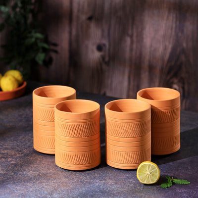 Terracotta Kohinoor Jumbo Glass | Handmade Clay Water Glass – Mugs on Brown Living™. SKU: DG-11. Img 3.