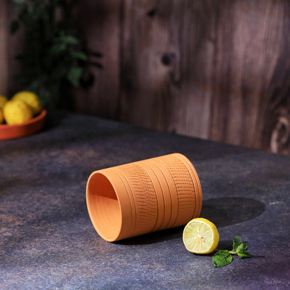 Terracotta Kohinoor Jumbo Glass | Handmade Clay Water Glass – Mugs on Brown Living™. SKU: DG-12. Img 10.