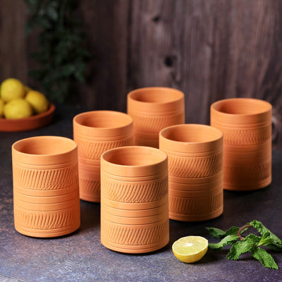 Terracotta Kohinoor Jumbo Glass | Handmade Clay Water Glass – Mugs on Brown Living™. SKU: DG-12. Img 19.