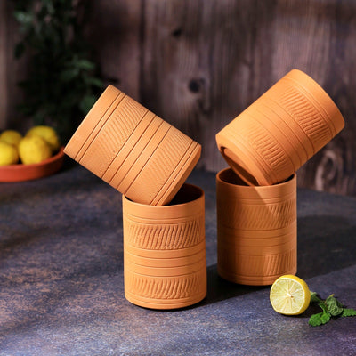 Terracotta Kohinoor Jumbo Glass | Handmade Clay Water Glass – Mugs on Brown Living™. SKU: DG-12. Img 13.