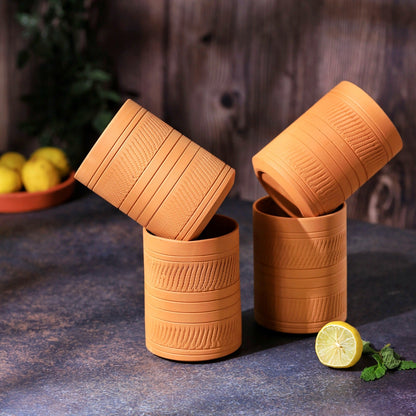 Terracotta Kohinoor Jumbo Glass | Handmade Clay Water Glass – Mugs on Brown Living™. SKU: DG-12. Img 13.