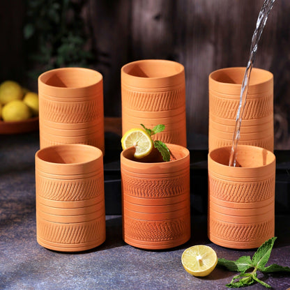 Terracotta Kohinoor Jumbo Glass | Handmade Clay Water Glass – Mugs on Brown Living™. SKU: DG-12. Img 4.