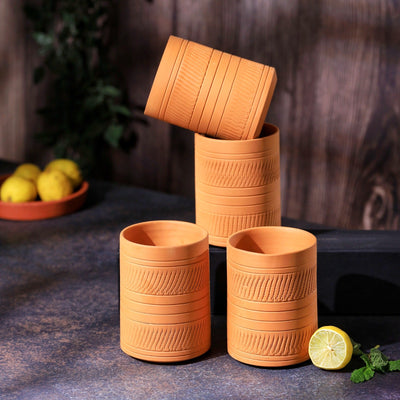 Terracotta Kohinoor Jumbo Glass | Handmade Clay Water Glass – Mugs on Brown Living™. SKU: DG-12. Img 15.