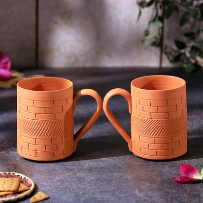 Terracotta Kohinoor Jumbo Mug – Handcrafted Natural Clay Large Mug – Mugs on Brown Living™. SKU: JM-7. Img 3.