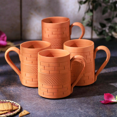 Terracotta Kohinoor Jumbo Mug – Handcrafted Natural Clay Large Mug – Mugs on Brown Living™. SKU: JM-7. Img 5.