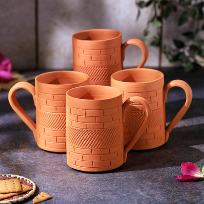 Terracotta Kohinoor Jumbo Mug – Handcrafted Natural Clay Large Mug – Mugs on Brown Living™. SKU: JM-7. Img 5.