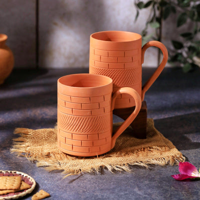 Terracotta Kohinoor Jumbo Mug – Handcrafted Natural Clay Large Mug – Mugs on Brown Living™. SKU: JM-7. Img 1.