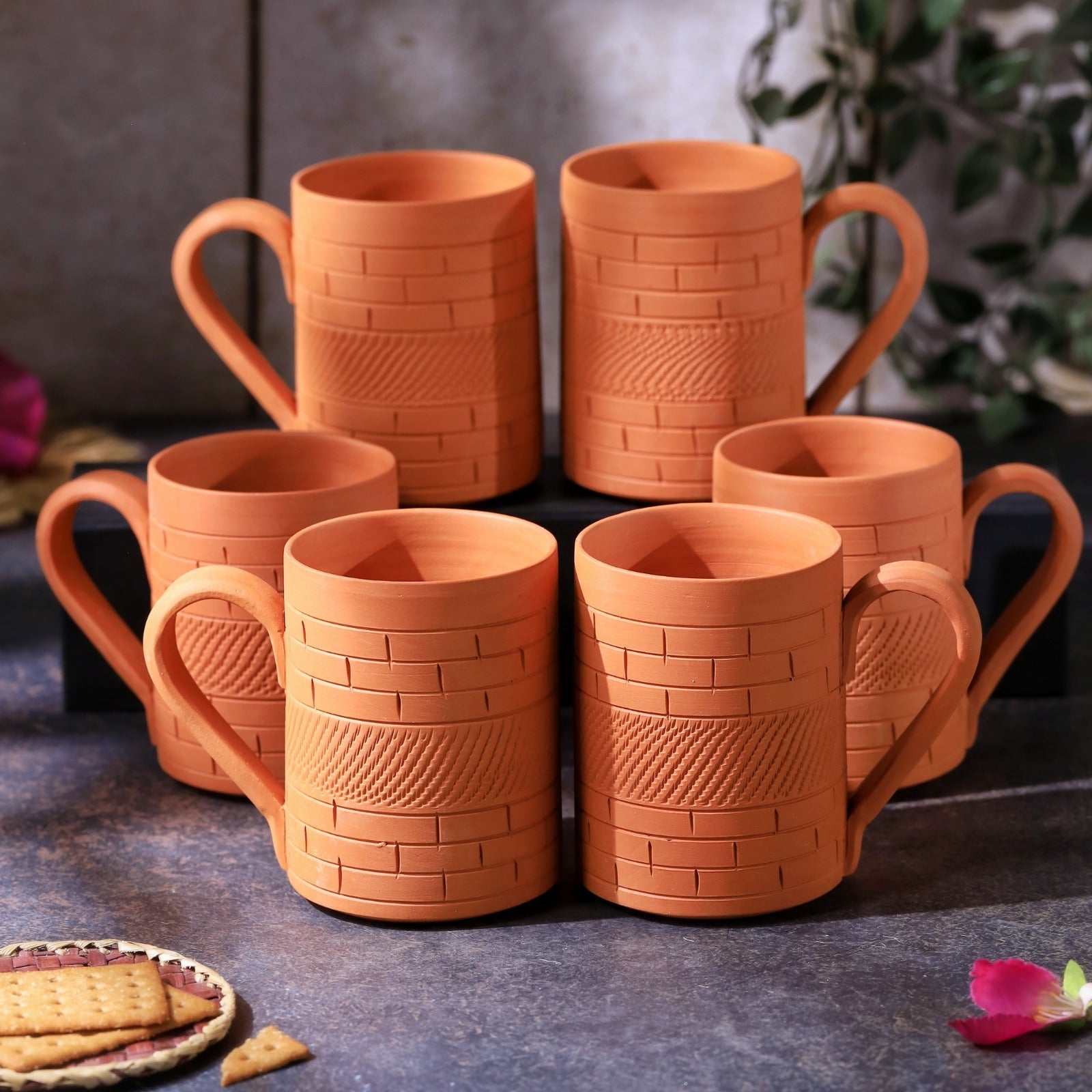 Terracotta Kohinoor Jumbo Mug – Handcrafted Natural Clay Large Mug – Mugs on Brown Living™. SKU: JM-8. Img 10.