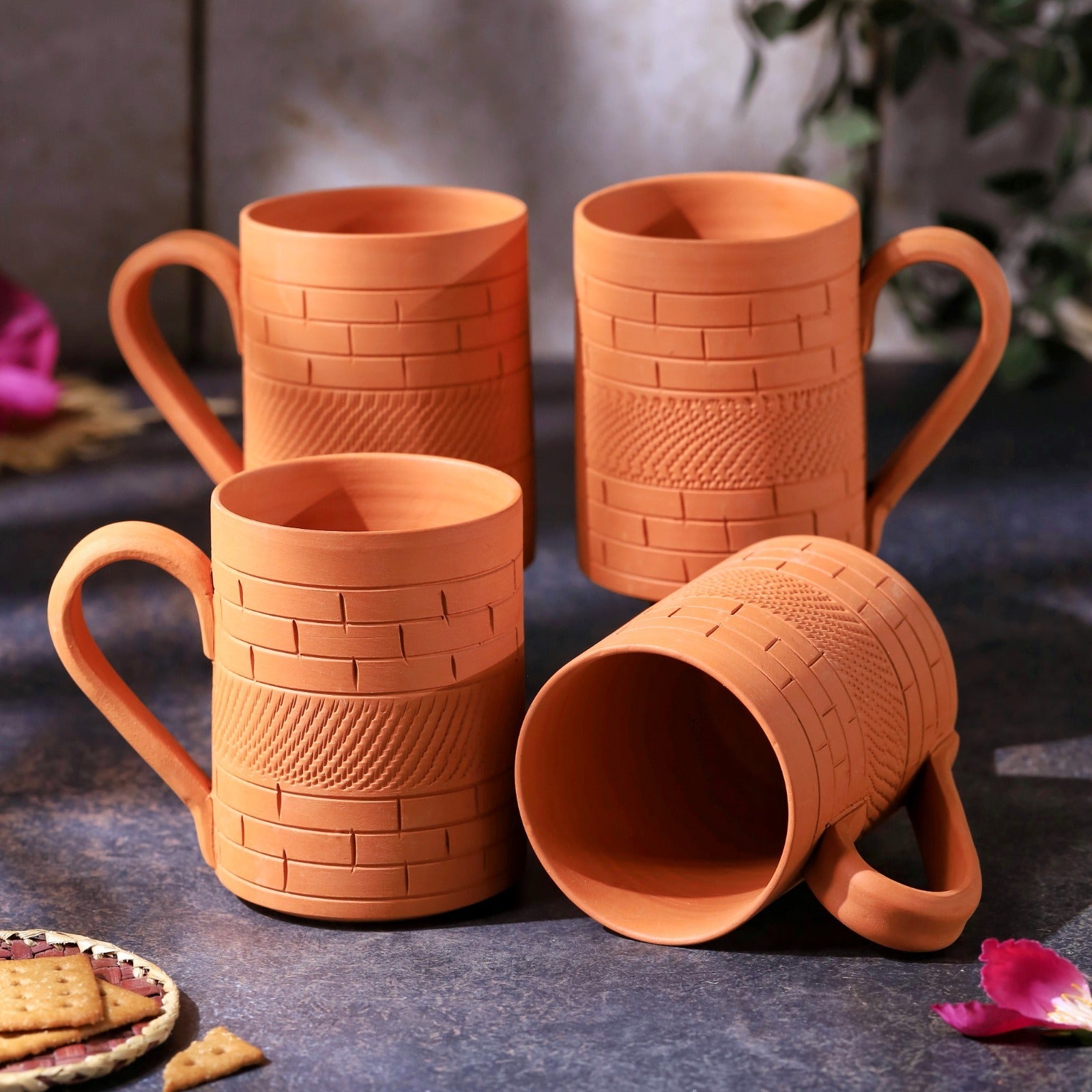Terracotta Kohinoor Jumbo Mug – Handcrafted Natural Clay Large Mug – Mugs on Brown Living™. SKU: JM-8. Img 7.