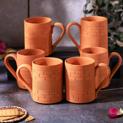 Terracotta Kohinoor Jumbo Mug – Handcrafted Natural Clay Large Mug – Mugs on Brown Living™. SKU: JM-8. Img 9.