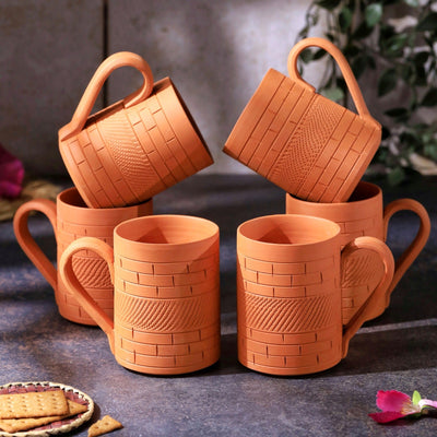 Terracotta Kohinoor Jumbo Mug – Handcrafted Natural Clay Large Mug – Mugs on Brown Living™. SKU: JM-9. Img 12.