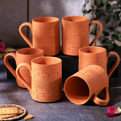 Terracotta Kohinoor Jumbo Mug – Handcrafted Natural Clay Large Mug – Mugs on Brown Living™. SKU: JM-9. Img 11.