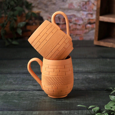 Terracotta Maharaja Jumbo Mug - Handcrafted Natural Clay Large Mug – Mugs on Brown Living™. SKU: JM-4. Img 2.
